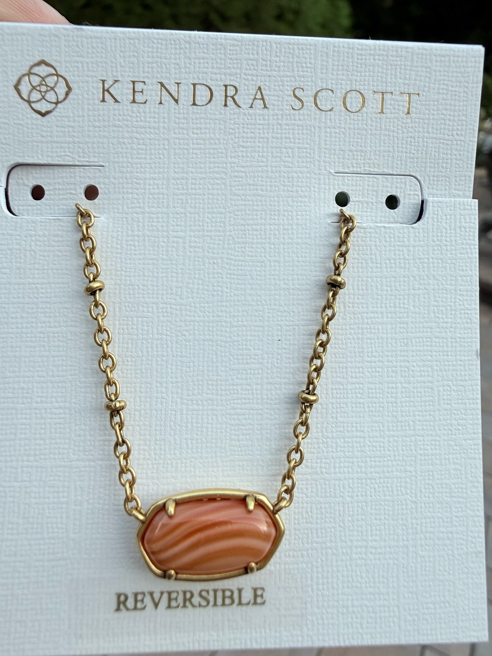 NWT- Kendra Scott Elisa Tiger Stripe Openwork Stone Necklace 16-19”